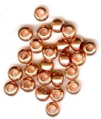 25 5x6mm Large Hole Copper Metal Beads
